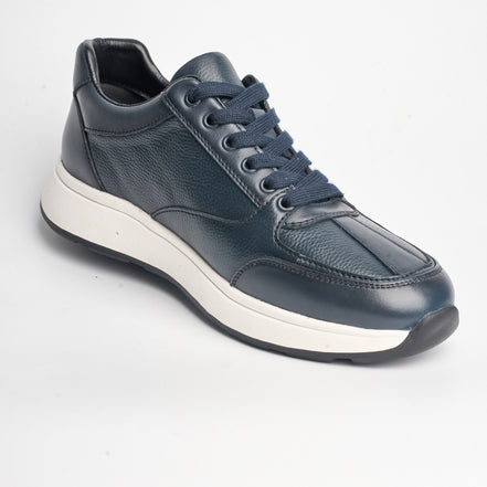 BB-036 Navy - Seam-Detail Lace Sneaker - Bruno Bunker