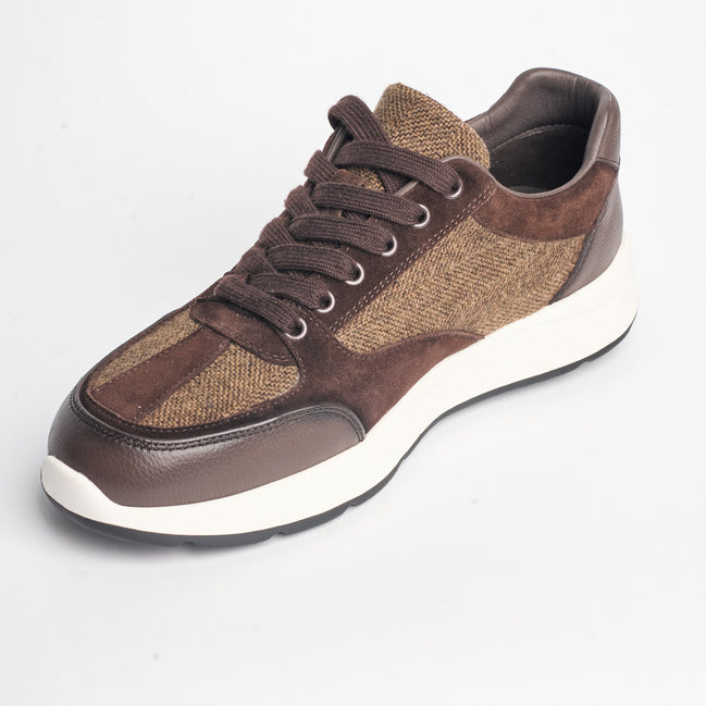 BB-037 Brown - Tweed & Suede Sneaker - Bruno Bunker