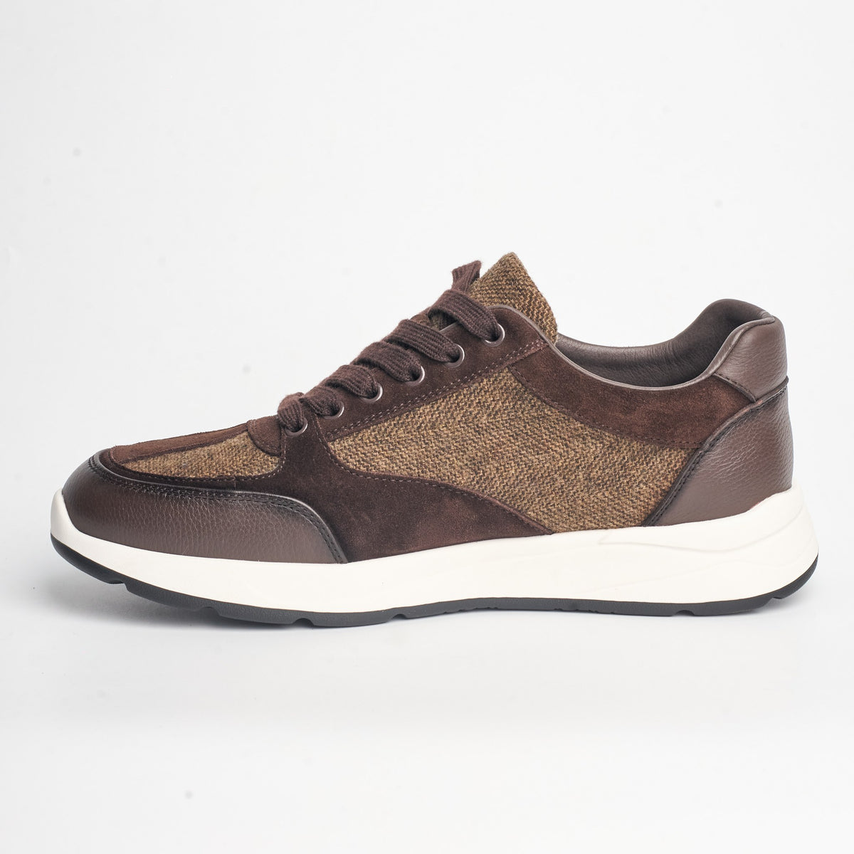 BB-037 Brown - Tweed & Suede Sneaker - Bruno Bunker