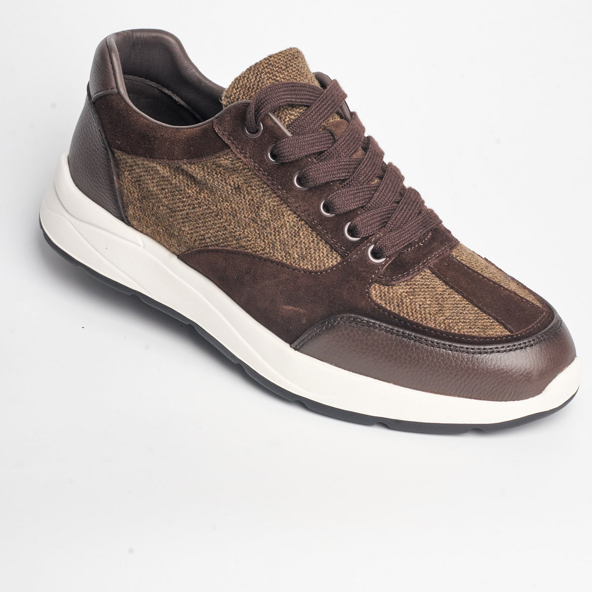BB-037 Brown - Tweed & Suede Sneaker - Bruno Bunker