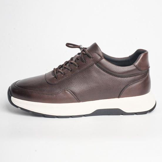 BB-039 Brown - Plain Leather Sneaker - Bruno Bunker