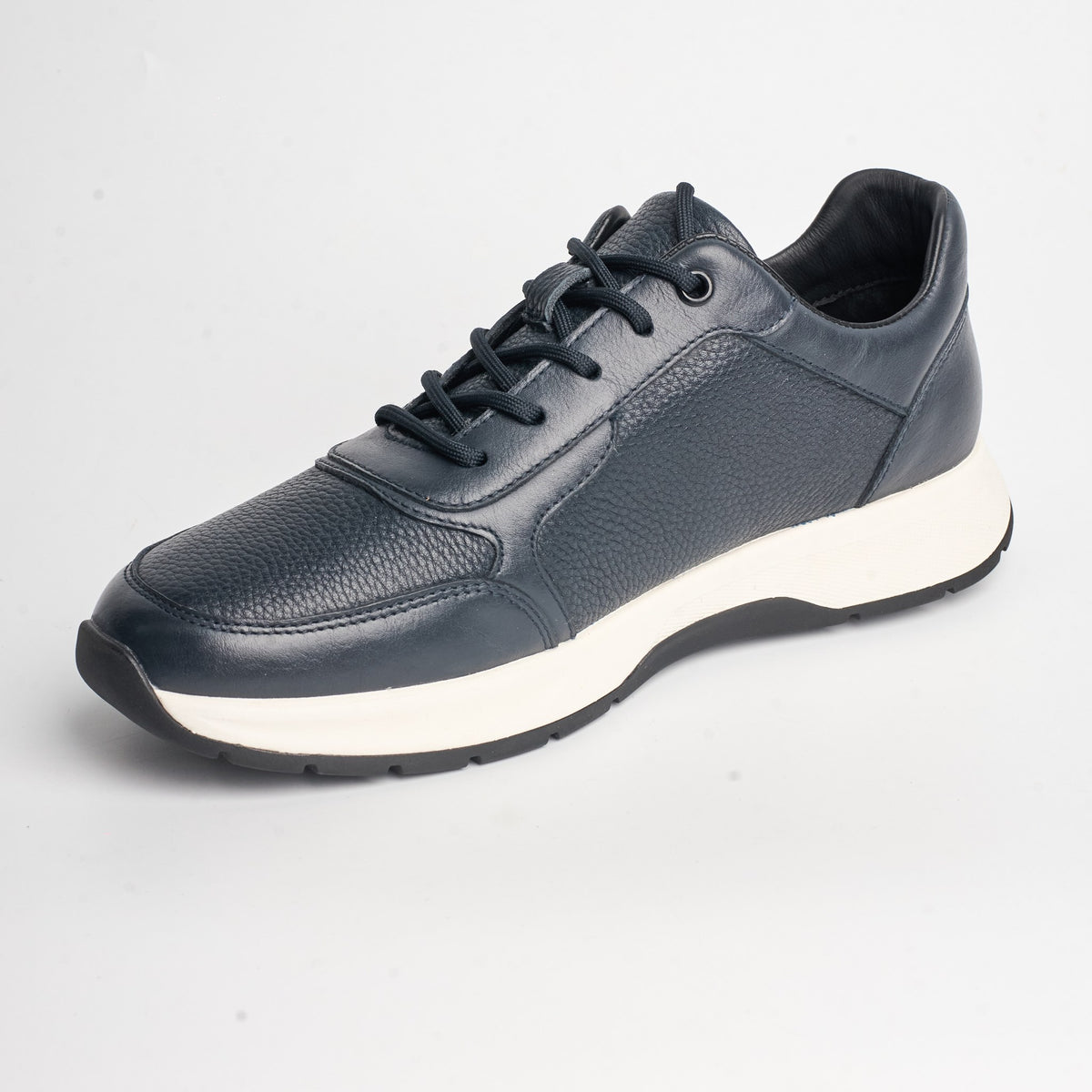 BB-040 Navy - Perforated Leather Sneaker - Bruno Bunker