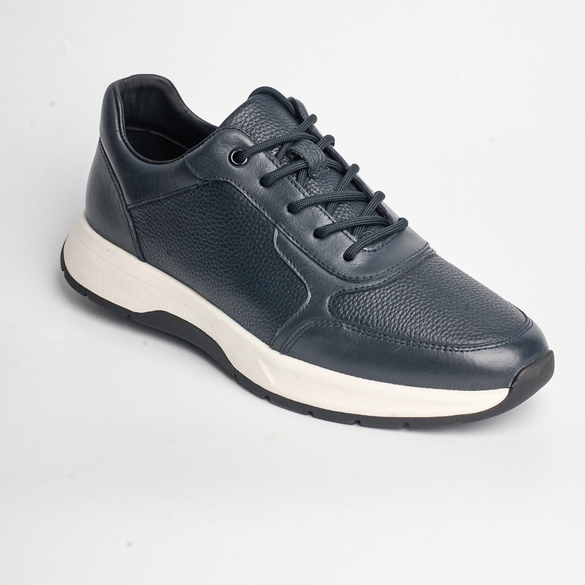 BB-040 Navy - Perforated Leather Sneaker - Bruno Bunker