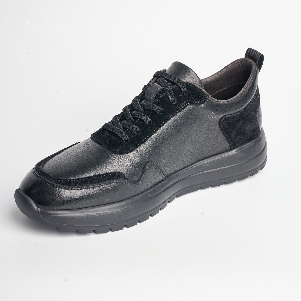 BB-042 Black - Suede Heel-Patch Derby - Bruno Bunker