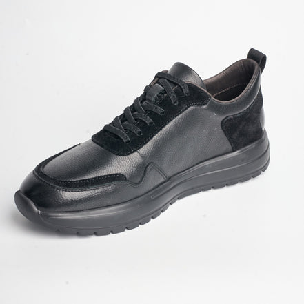BB-042 Black - Suede Heel-Patch Derby - Bruno Bunker