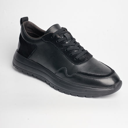 BB-042 Black - Suede Heel-Patch Derby - Bruno Bunker