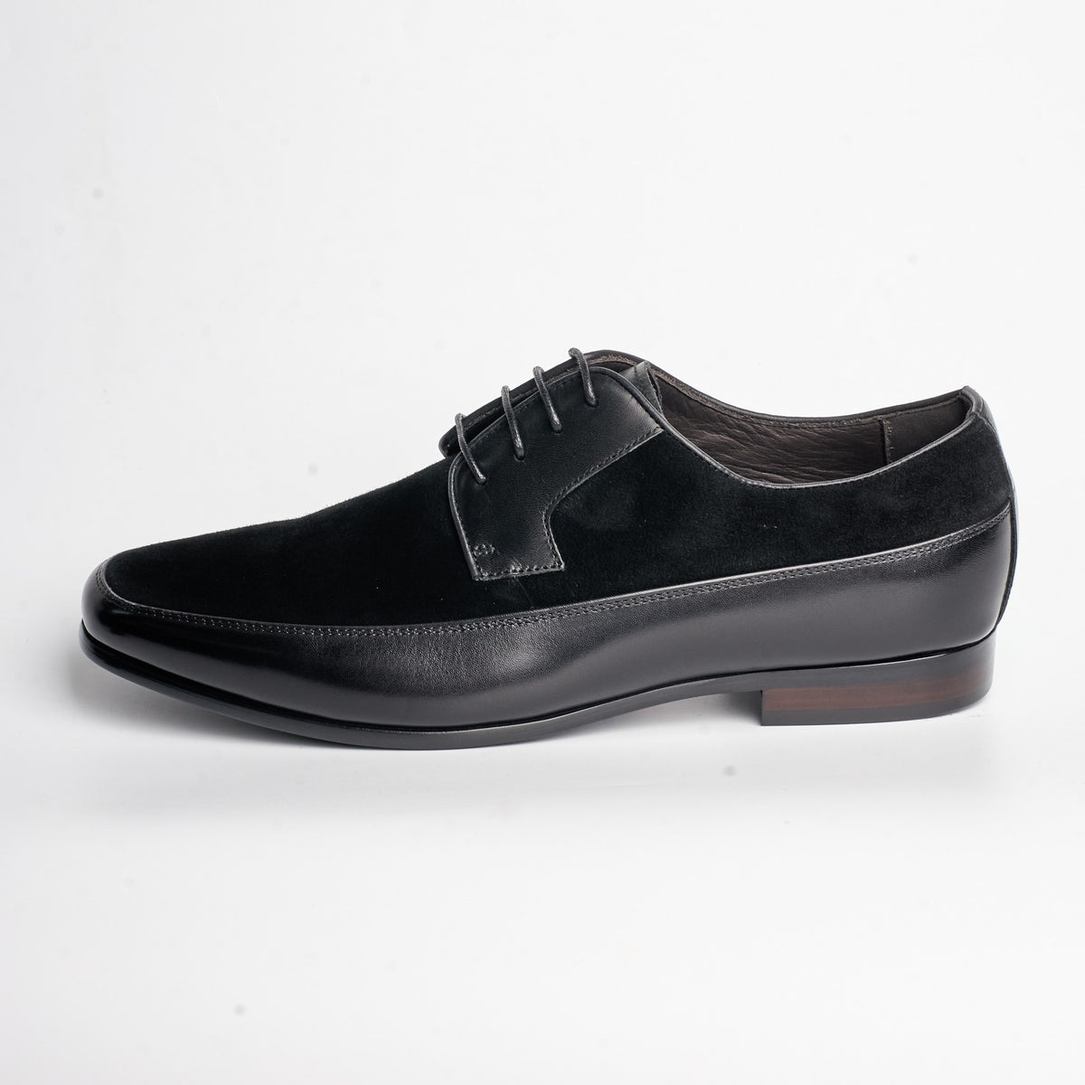 BB-049 Black - Suede Panel Derby - Bruno Bunker