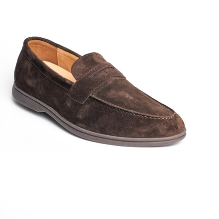 BB-059 Brown - Suede Penny Loafer - Bruno Bunker
