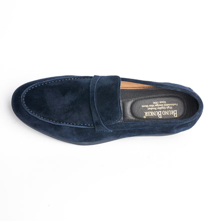BB-059 Navy - Suede Penny Loafer - Bruno Bunker