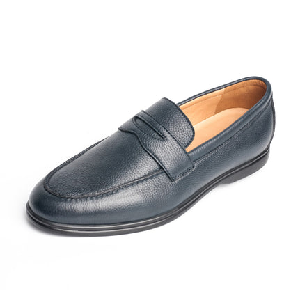 BB-060 Navy - Leather Penny Loafer - Bruno Bunker