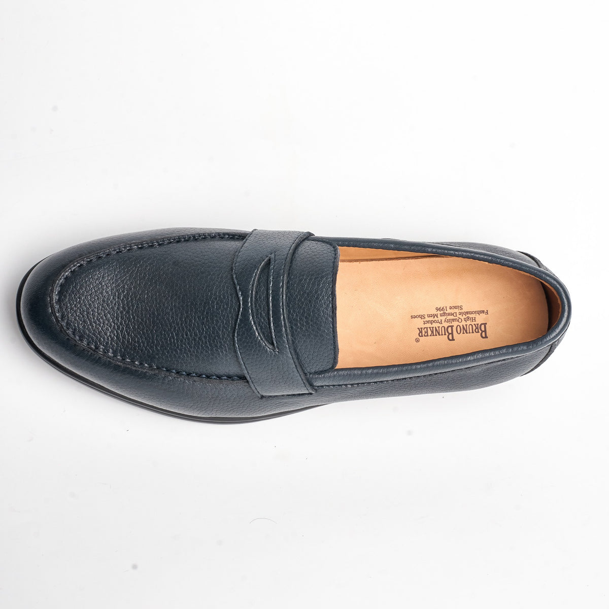 BB-060 Navy - Leather Penny Loafer - Bruno Bunker
