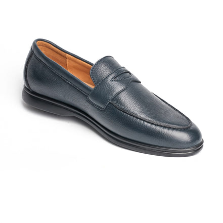 BB-060 Navy - Leather Penny Loafer - Bruno Bunker