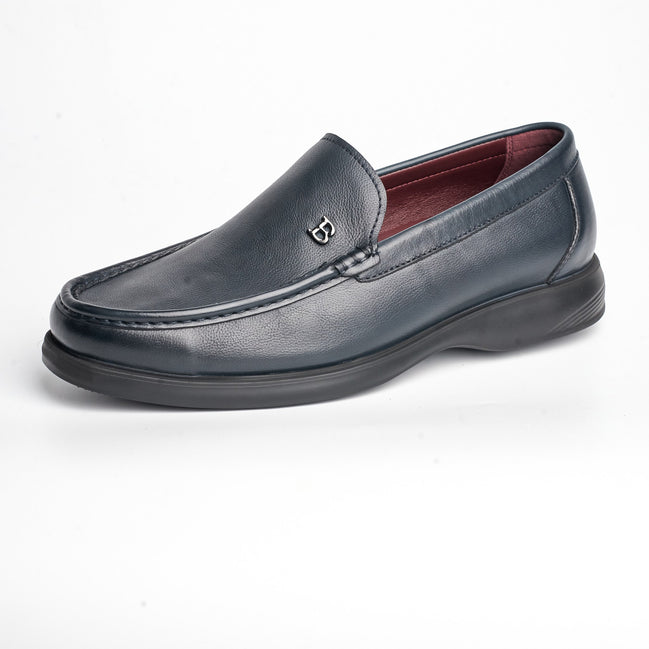 BB-062 Navy - Comfort Logo Moc Loafer - Bruno Bunker