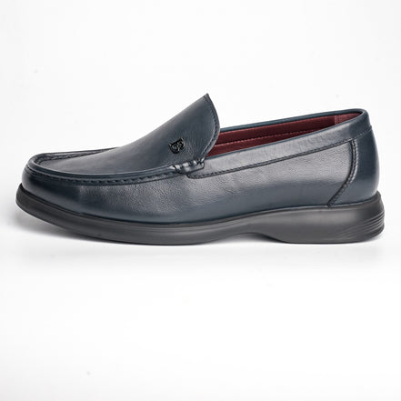 BB-062 Navy - Comfort Logo Moc Loafer - Bruno Bunker