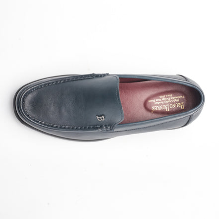 BB-062 Navy - Comfort Logo Moc Loafer - Bruno Bunker