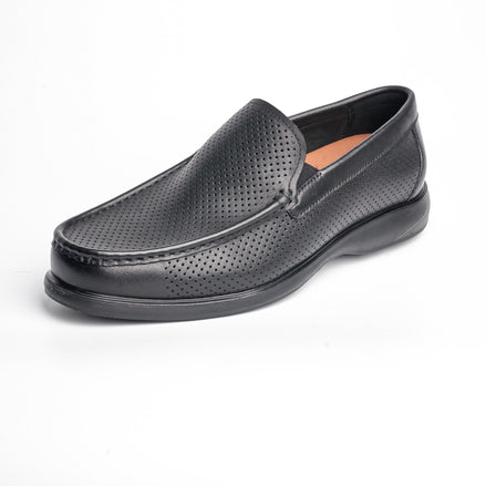 BB-064 Black Perforated - Comfort Venetian Loafer - Bruno Bunker