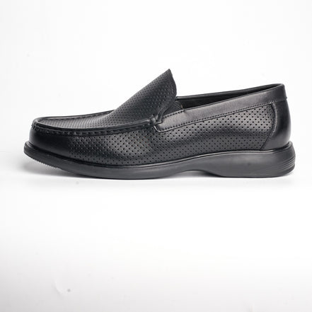 BB-064 Black Perforated - Comfort Venetian Loafer - Bruno Bunker