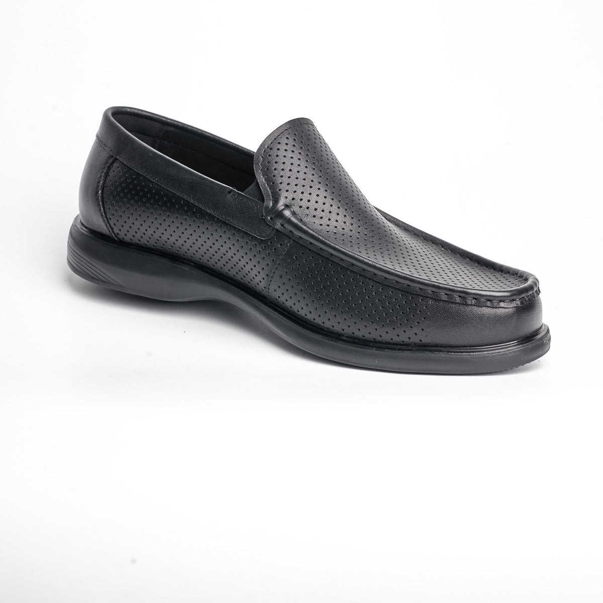 BB-064 Black Perforated - Comfort Venetian Loafer - Bruno Bunker