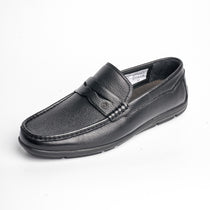 BB-067 Black - Pebbled-Leather Driving Loafer - Bruno Bunker
