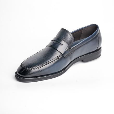 BB-068 Navy - Apron-Toe Dress Penny Loafer - Bruno Bunker