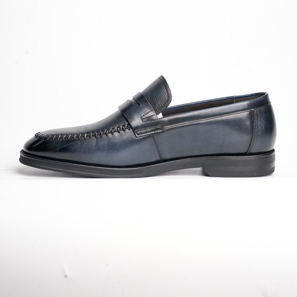 BB-068 Navy - Apron-Toe Dress Penny Loafer - Bruno Bunker