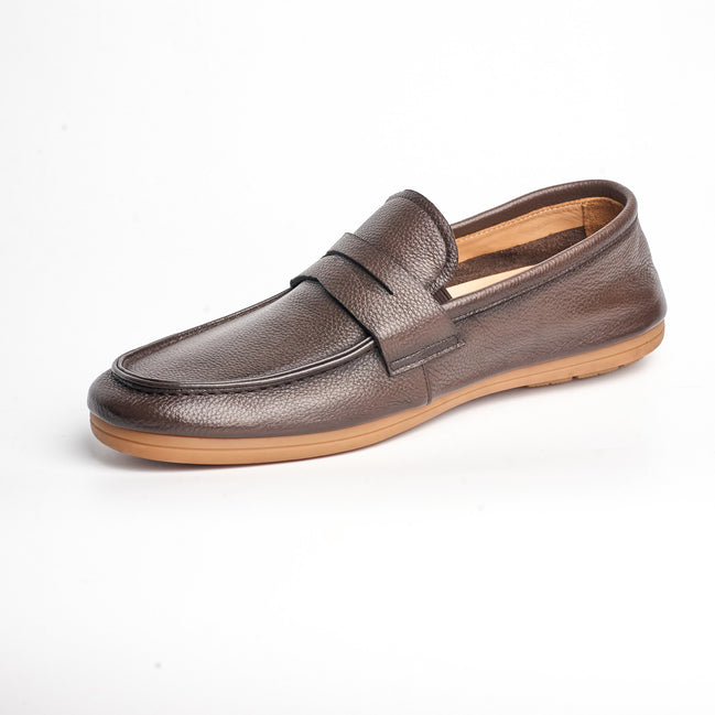 BB-072 Brown - Contrast-Sole Penny Loafer - Bruno Bunker