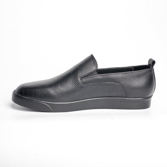 BB-073 Black - Leather Slip-On Sneaker - Bruno Bunker