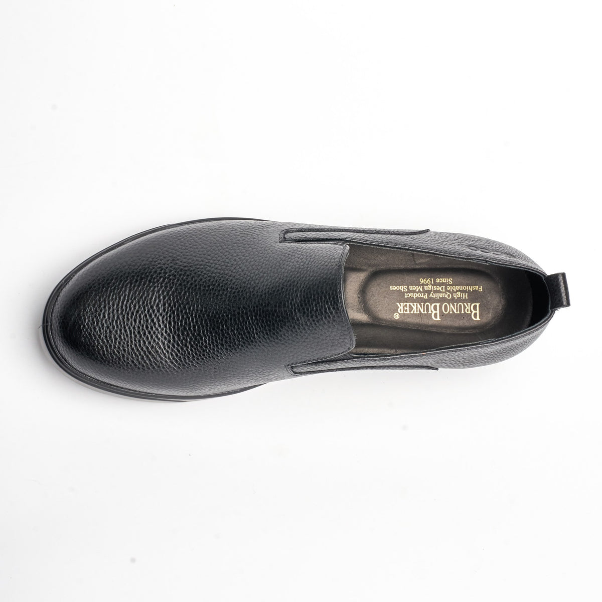 BB-073 Black - Leather Slip-On Sneaker - Bruno Bunker