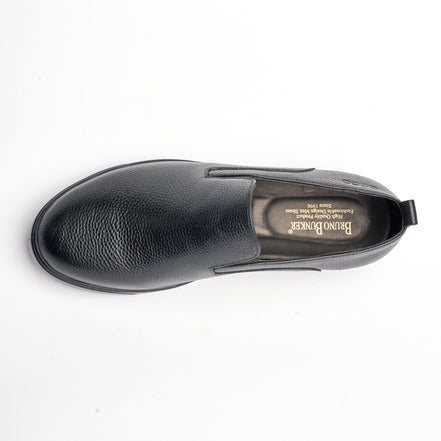 BB-073 Black - Leather Slip-On Sneaker - Bruno Bunker