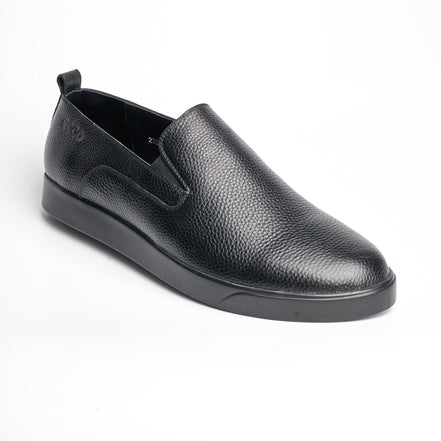 BB-073 Black - Leather Slip-On Sneaker - Bruno Bunker