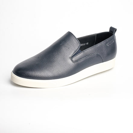 BB-073 Navy - Leather Slip-On Sneaker - Bruno Bunker