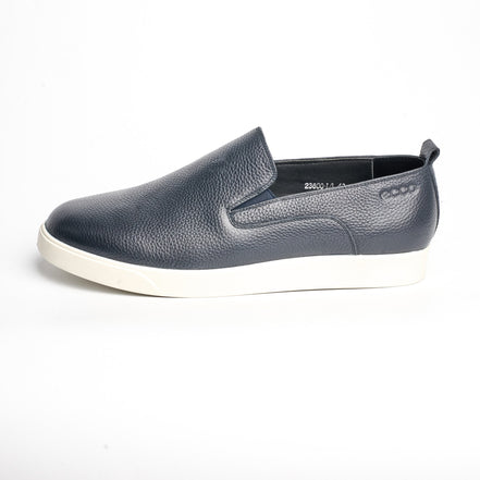 BB-073 Navy - Leather Slip-On Sneaker - Bruno Bunker