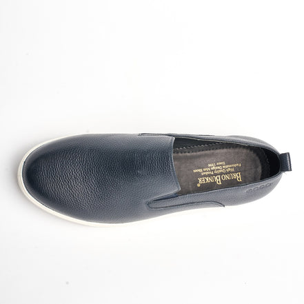 BB-073 Navy - Leather Slip-On Sneaker - Bruno Bunker