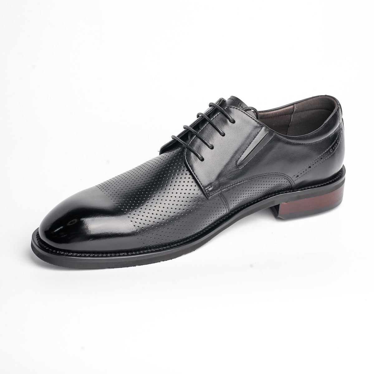 BB-076 Black - Perforated Side-Panel Derby - Bruno Bunker