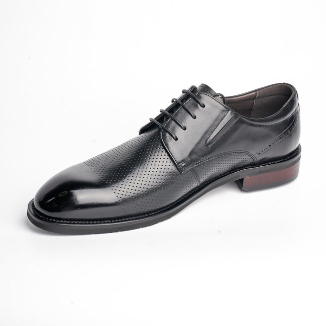 BB-076 Black - Perforated Side-Panel Derby - Bruno Bunker