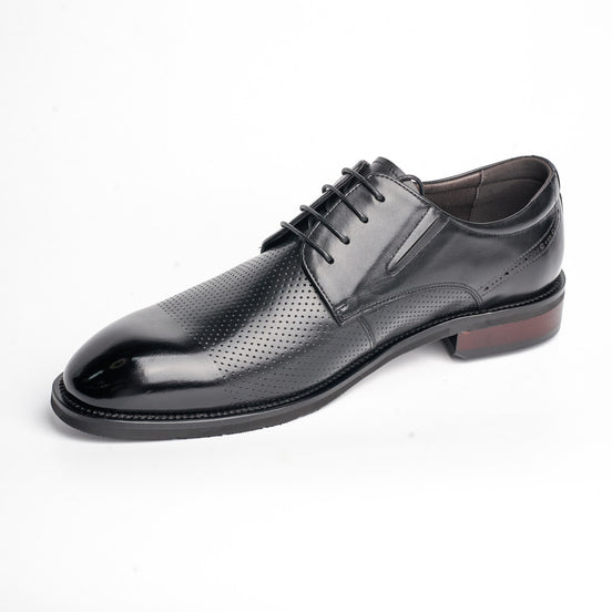 BB-076 Black - Perforated Side-Panel Derby - Bruno Bunker