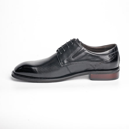 BB-076 Black - Perforated Side-Panel Derby - Bruno Bunker