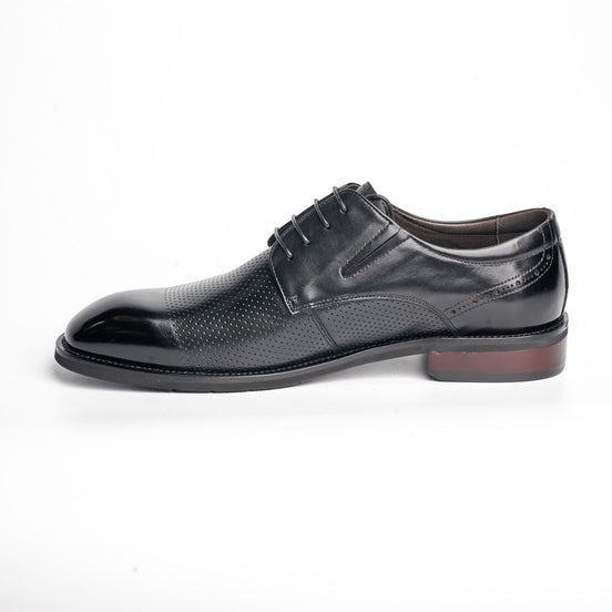BB-076 Black - Perforated Side-Panel Derby - Bruno Bunker