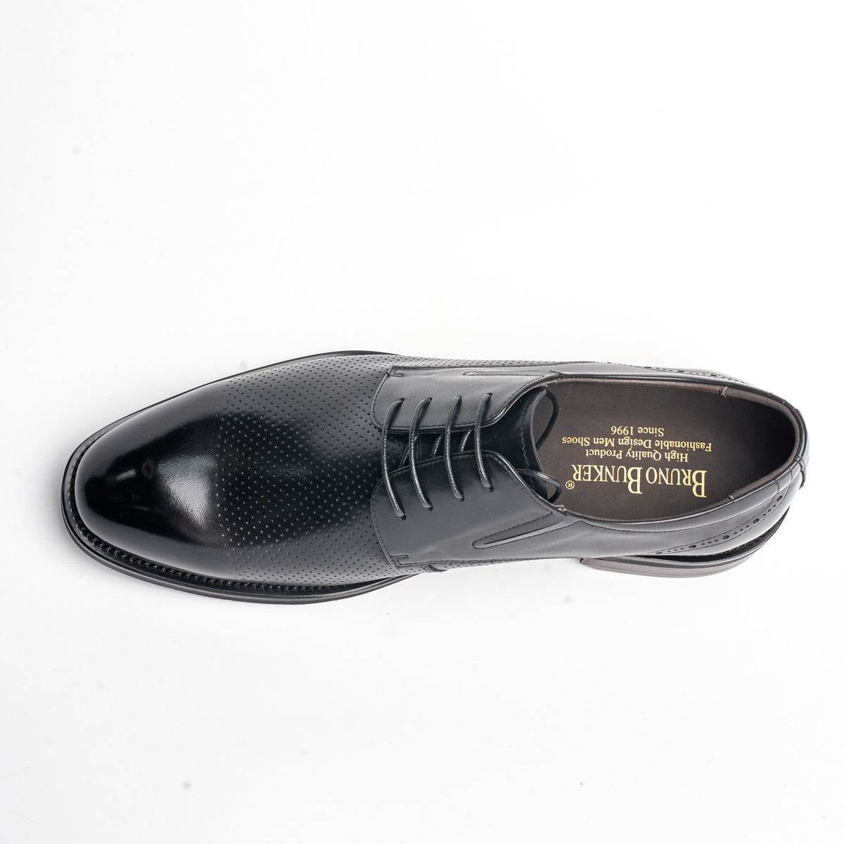 BB-076 Black - Perforated Side-Panel Derby - Bruno Bunker