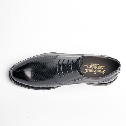BB-076 Black - Perforated Side-Panel Derby - Bruno Bunker