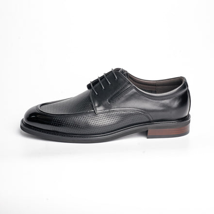 BB-078 Black - Perforated Apron Derby - Bruno Bunker