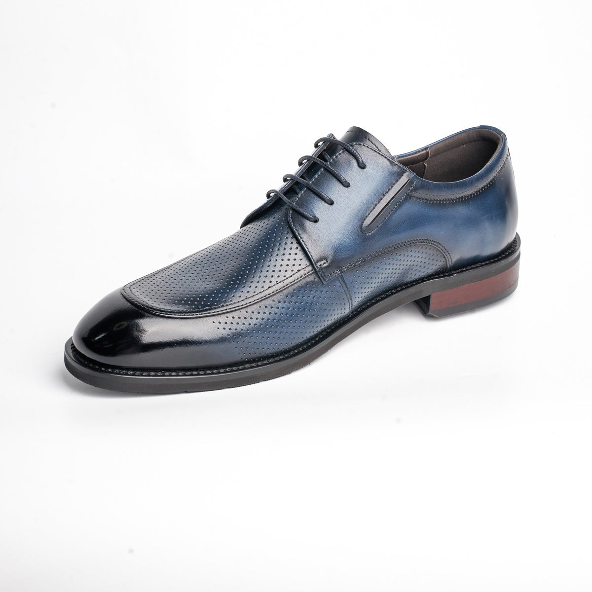 BB-078 Navy - Perforated Apron Derby - Bruno Bunker