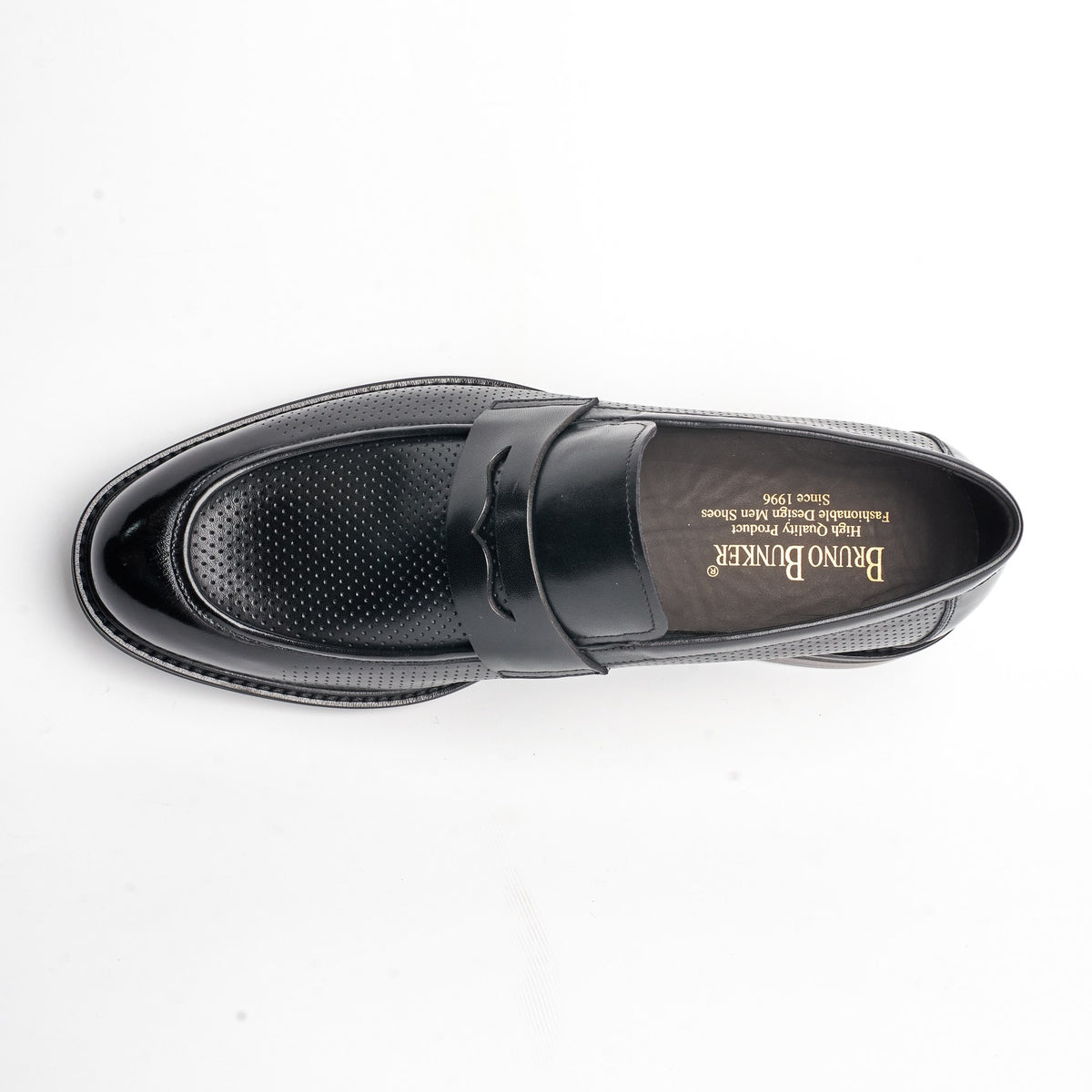 BB-080 Black Perforated - Dress Penny Loafer - Bruno Bunker