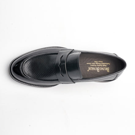 BB-080 Black Perforated - Dress Penny Loafer - Bruno Bunker