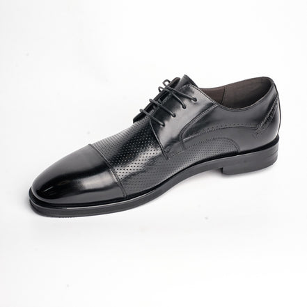 BB-081 Black - Perforated-Side Cap-Toe Oxford - Bruno Bunker