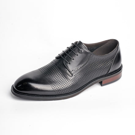 BB-083 Black - Perforated Plain Derby - Bruno Bunker
