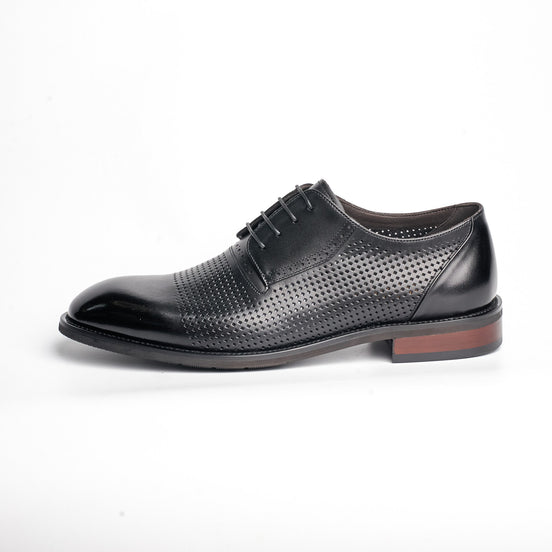 BB-083 Black - Perforated Plain Derby - Bruno Bunker