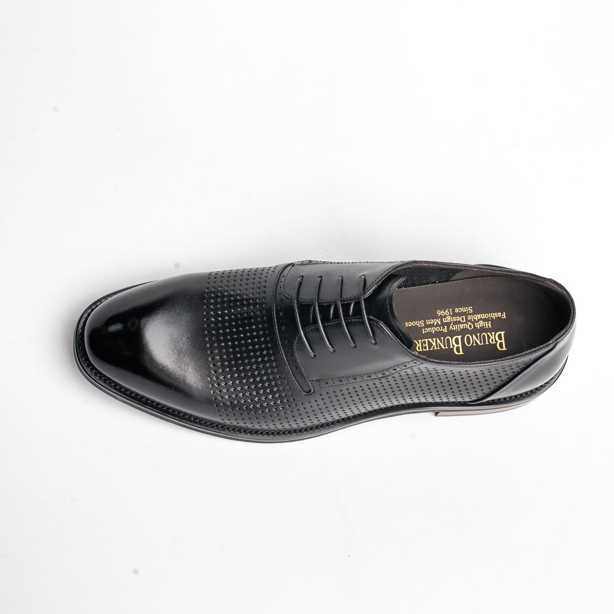 BB-083 Black - Perforated Plain Derby - Bruno Bunker