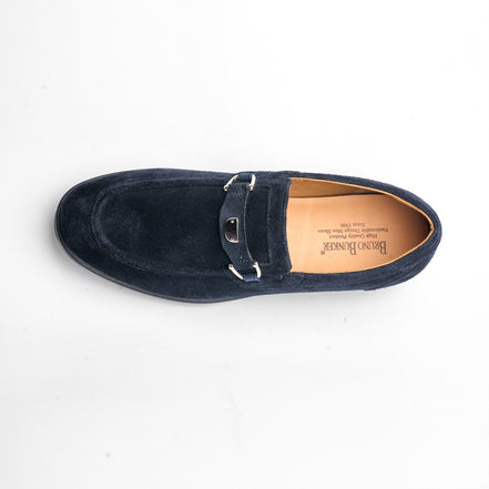BB-085 Navy - Soft Suede Bit Loafer - Bruno Bunker