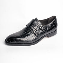 BB-088 Black - Croc-Embossed Double Monk - Bruno Bunker